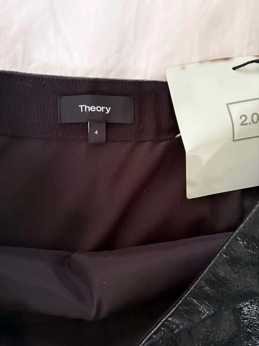 Theory Venice Faux Patent Leather Mini Skirt Black Size 4